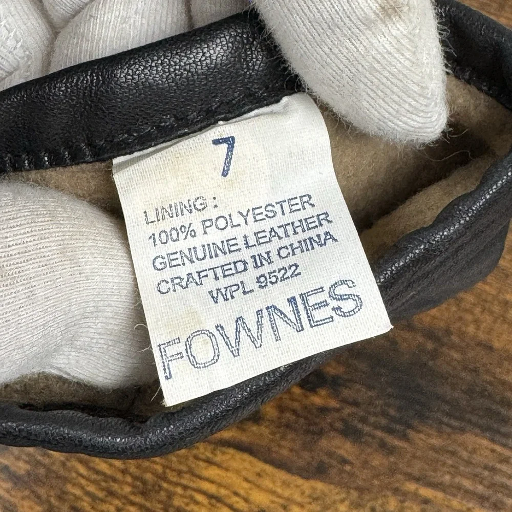 Vintage Fownes Woman's Genuine Leather Gloves‎ Size 7 WPL 9522 Lined